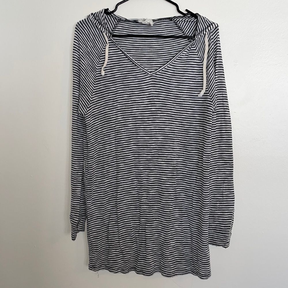 PPLA Striped Hooded Tunic Sweatshirt